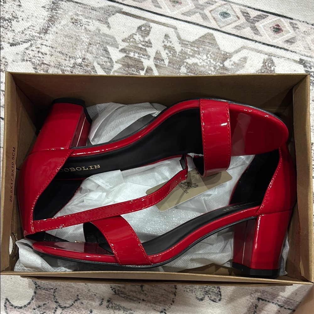Women's Red Heeled Sandals